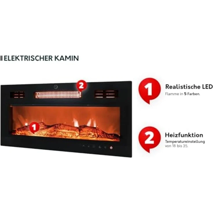 TV-Lowboard Domi 180 2D EF mit Kamin (Farbe: Cashmere) – Bild 6