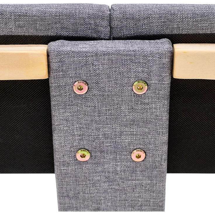 Homestyle4u Polsterbett mit Matratze und Lattenrost, Grau, 140x200 cm – Bild 8