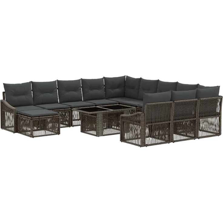 vidaXL Gartensofa-set 13 stk. Grau und Dunkelgrau 100 x 55 x 73 cm 3437348 – Bild 2