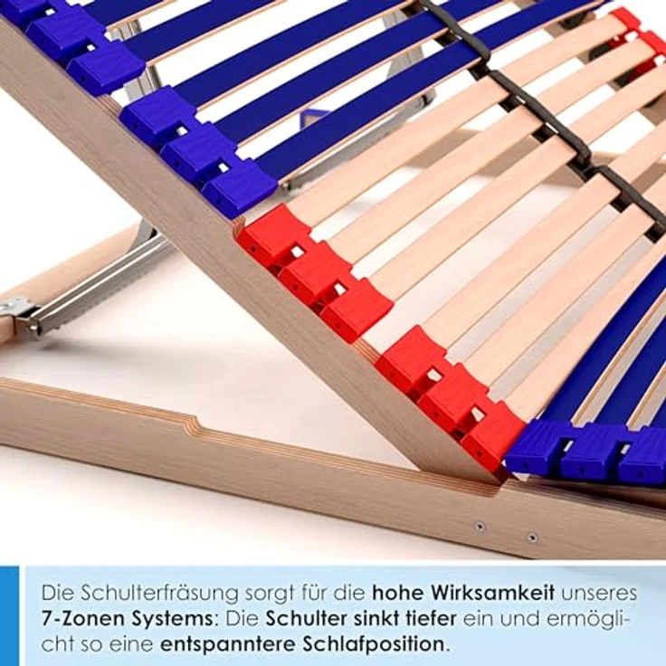Lattenrost Vario Plus Sleep Best 42®, Schlummerparadies, Kopfteil manuell verstellbar, Fußteil manuell verstellbar, aus 100% BUCHE, 10 Jahre Garantie, SCHULTERFRÄSUNG, unmontiert – Bild 5