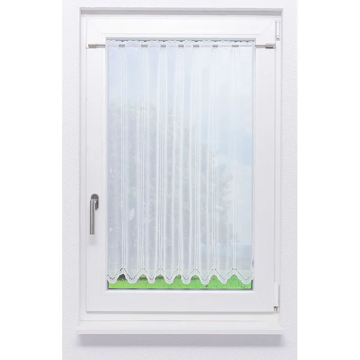 Scheibengardine von Lysel - Bogenmuster (Bx H) 54cm * 90cm reinweiß/Weiß – Bild 1