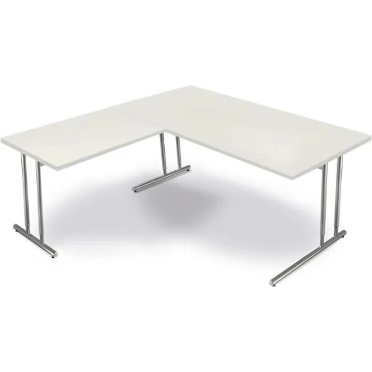 Kerkmann Schreibtisch Artline Holzdekor / Anbau C-Fuß 160x180x68-82cm