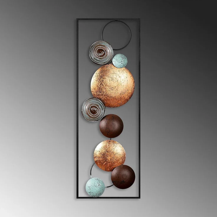 dekoratives Wandaccessoire aus Metall, 'Textured', 90 x 4 x 32, Mehrfarbig – Bild 4
