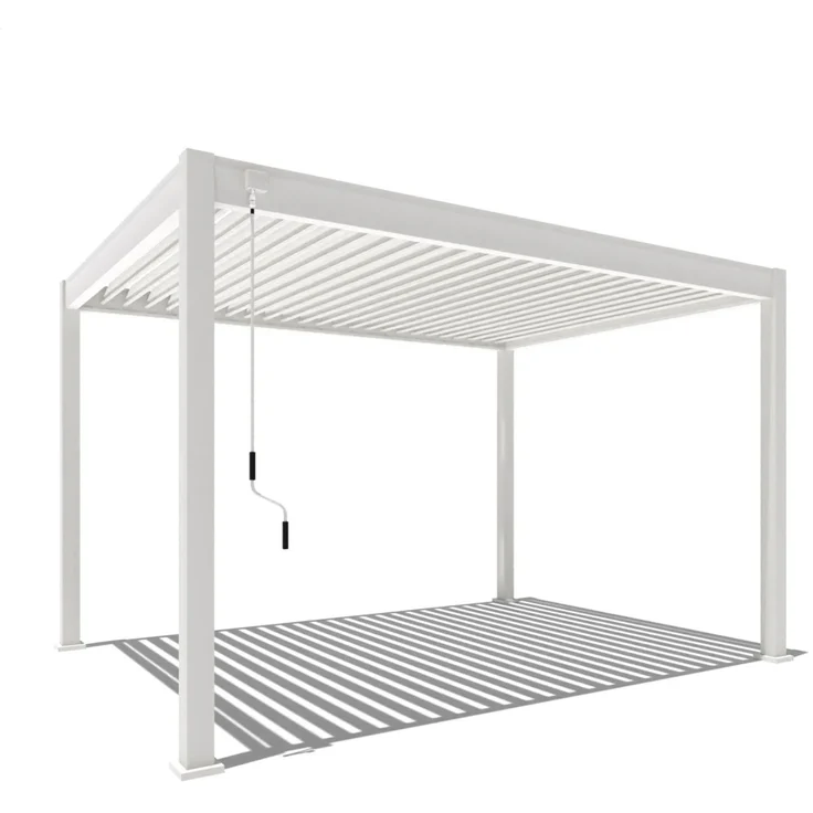 Weide Classic | Pergola Aluminium freistehend | 4 x 6 M | Lamellendach weiß + Verbindungskit 4 Meter – Bild 2