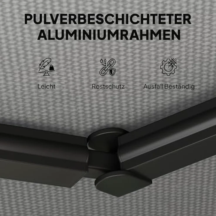 Outsunny Markise inkl Kurbel & Wandhalterung (Terrassenmarkise, 1-St, Gelenkarmmarkise) für Terrasse Balkon Dunkelgrau – Bild 5
