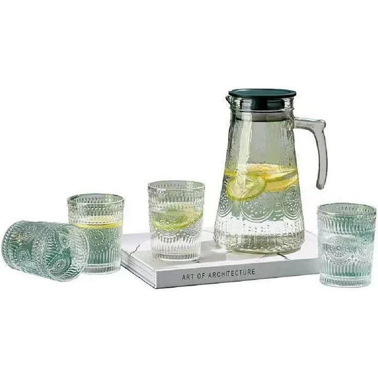 Karaffe mit 4 Gläser 250ml Wasser Cognac Whisky-Gläser G04 – Bild 1