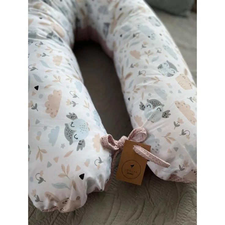 Loolay Stillkissen WAFFELPIQUE HASE Kissen Seitenschläferkissen Schwangerschaftskissen, 170 o. 190 cm Kissen + BEZUG (abnehmbar) HASE Beige Weiss WAFFEL Rosa, Grau, Minze, Weiß, M/ L u. L/ XL - perfekt Auswahl für Schwanger Seitenschläfer Schlafen!, PR... – Bild 3