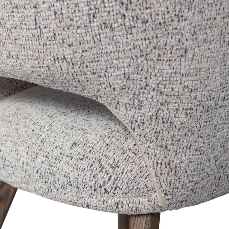 Esszimmerstuhl Murat aus Chenille-Stoff, skandinavisches Design, Natur Braun, weich gepolstert – Bild 4