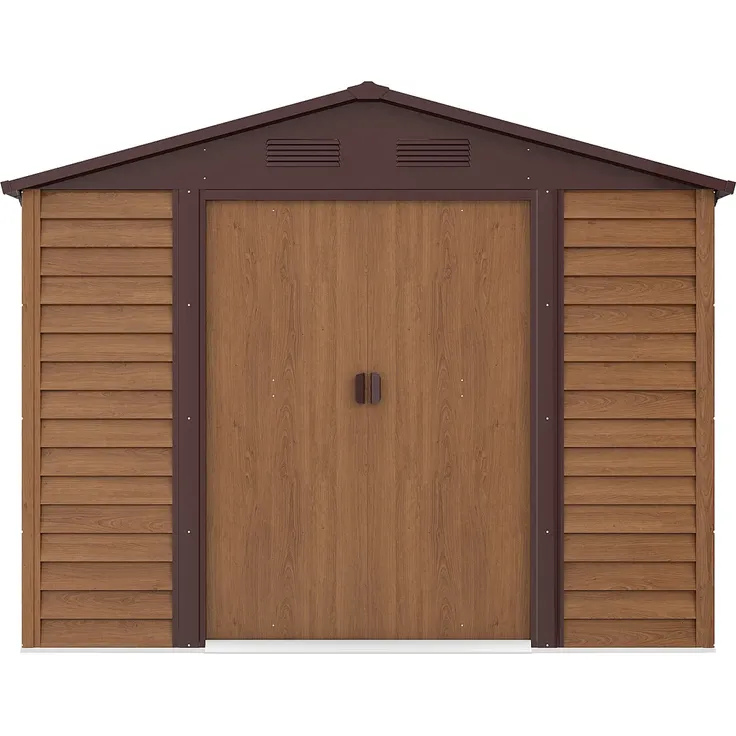 Vente-unique - ARSEGO Gartenhaus Metall Braun - B 224 cm x H 177 cm x L 266 cm – Bild 2