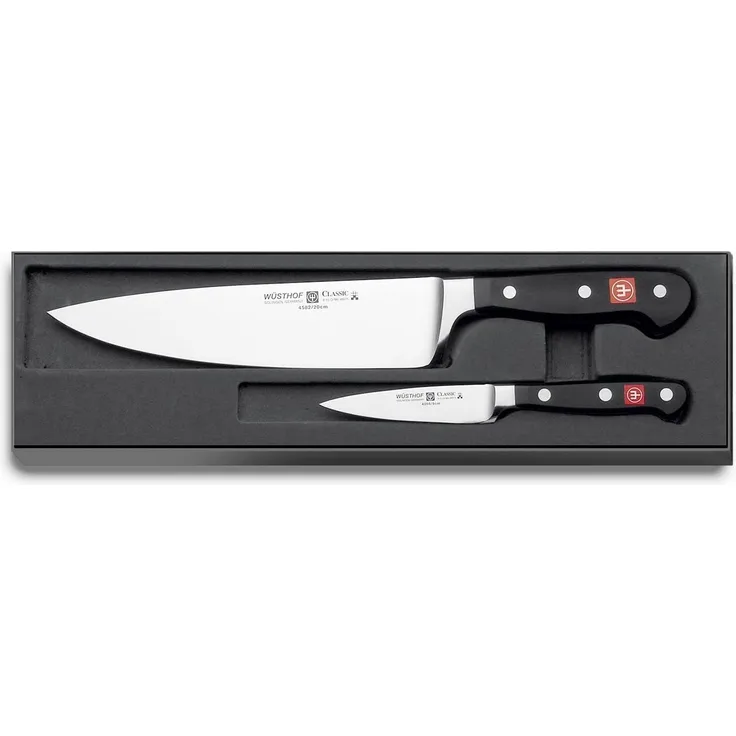 Wüsthof Messersatz 2-teilig, Classic (9755), Profi-Messerset inkl. Kochmesser (20 cm Klinge) und Gemüsemesser (9 cm), sehr scharfe Kochmesser