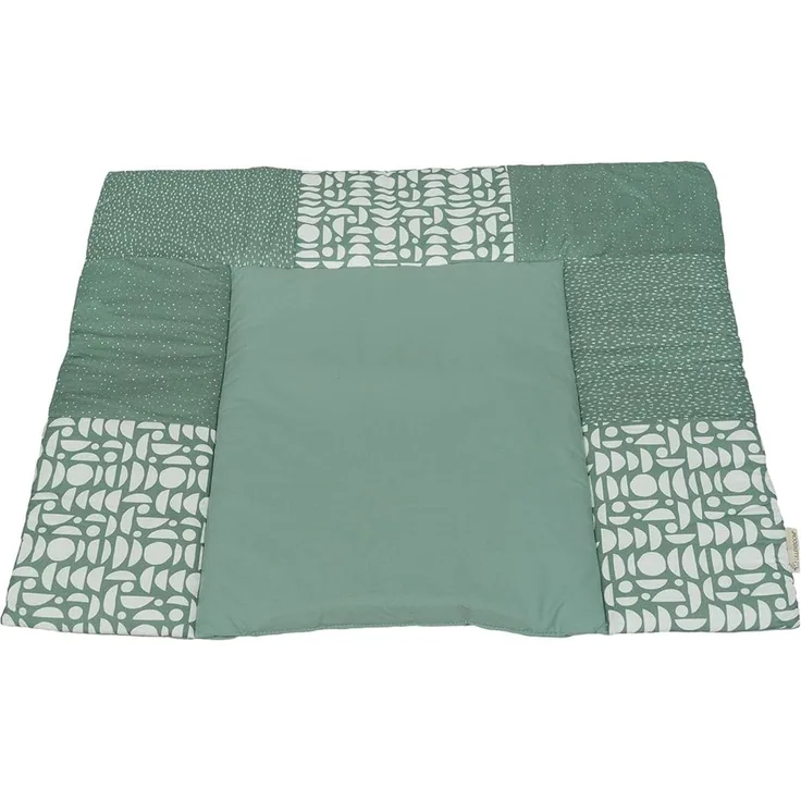 ULLENBOOM ® Wickelauflage 85x75 cm, Grün (Made in EU) - Wickelunterlage Waschbar und für Unterwegs geeignet, Bezug: 100% OEKO TEX Baumwolle, Wickeltischauflage 75x85