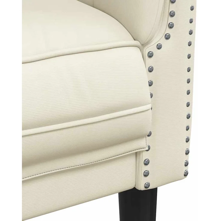 vidaXL Sessel Creme Samt 372572 – Bild 6