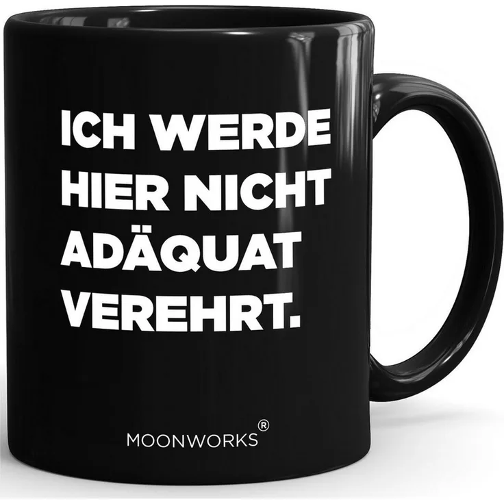 MoonWorks Tasse Tasse Spruch Arbeit Sarkasmus schwarzer Humor Kollegen Geschenk, Keramik
