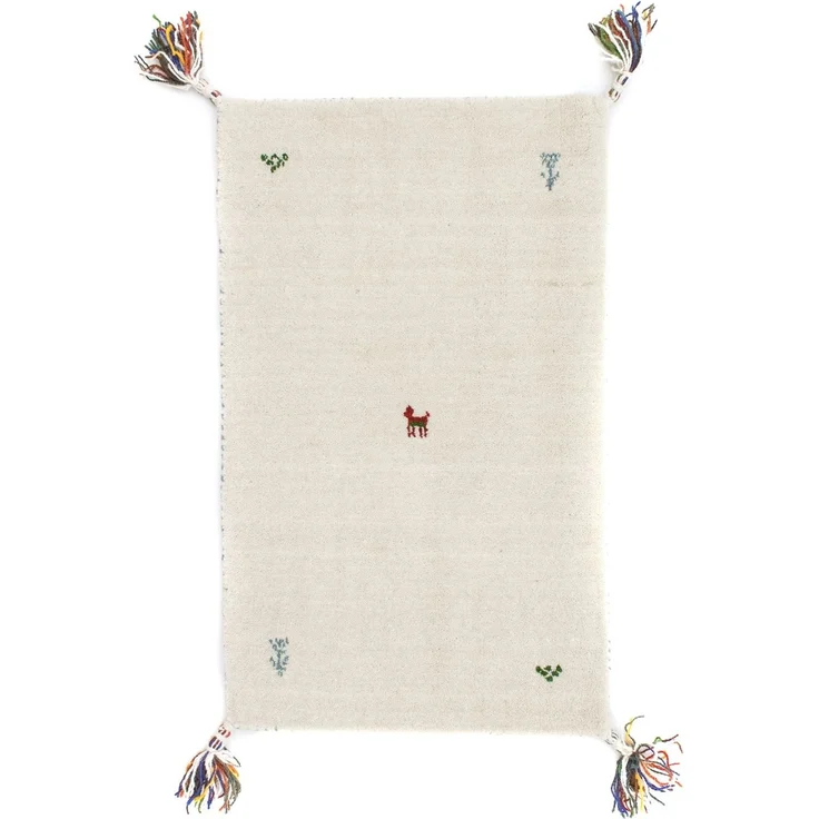 Gabbeh Teppich - Indus »Agra« 75 x 45 cm - beige – Bild 1