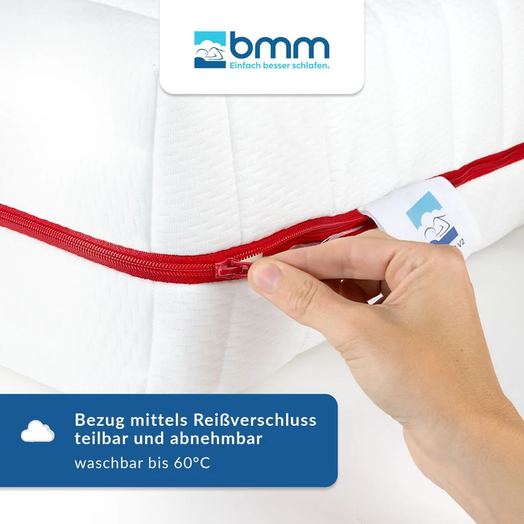 BMM Matratze 200x200 cm Klassik 19 Härtegrad H4 extra fest/Kaltschaummatratze Öko-Tex Zertifiziert/ergonomische 7 Zonen Matratze Höhe 19 cm/Matratzen produziert in Deutschland – Bild 6