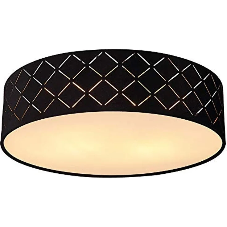 LED Deckenleuchte, Textil, schwarz, gold, satiniert, D 38 cm – Bild 5