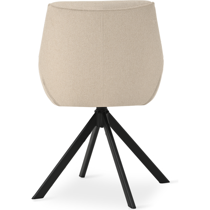 GOEURVANT 1178 Esszimmerstühle 4er-Set mit Armlehnen, 360° Drehbar, Webstoff - Beige Stoff – Bild 7