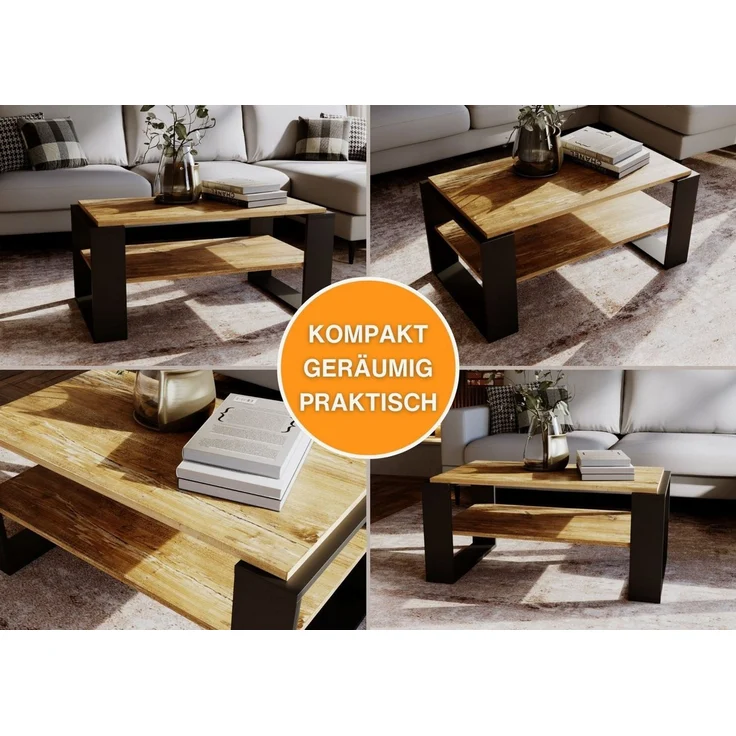 Raumhirsch Furniture Couchtisch Kaja96 modern & stabil fürs Wohnzimmer aus Holzwerkstoff – Bild 2