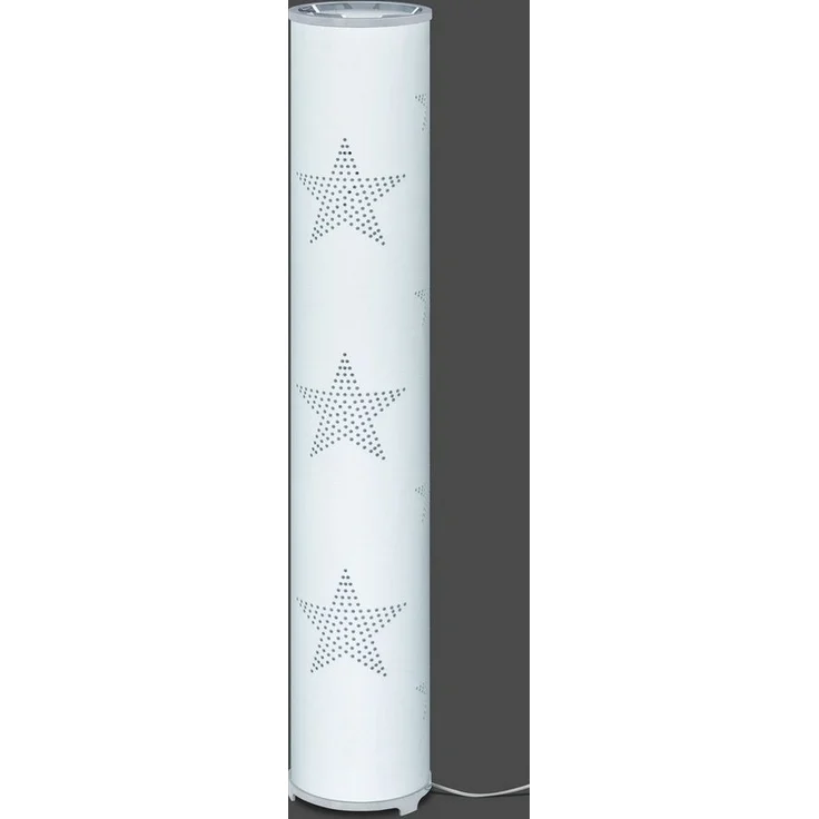 TRANGO LED Stehlampe, 1246L Modern Design Stehleuchte STARS inkl. 2x E14 LED Leuchtmittel, Stehlampe mit Stoffschirm in WEISS mit Sternen-Dekor, Standleuchte, Deko-Stehlampe, Wohnzimmer Lampe, Höhe ca. 100cm – Bild 2