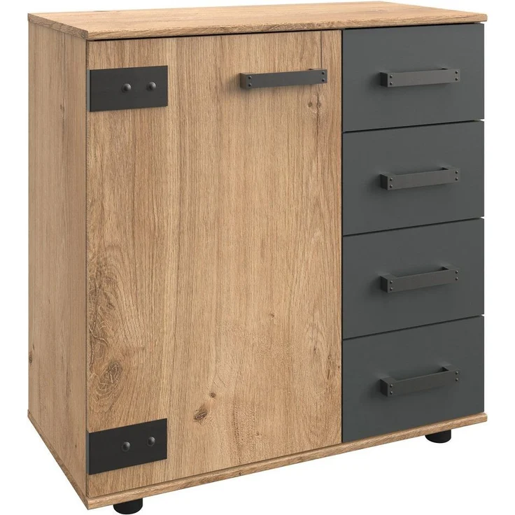 Wimex Kombikommode in braun mit 4 Schubladen und 1 Türen (B/H/T: 81x83x41 cm) – Bild 5