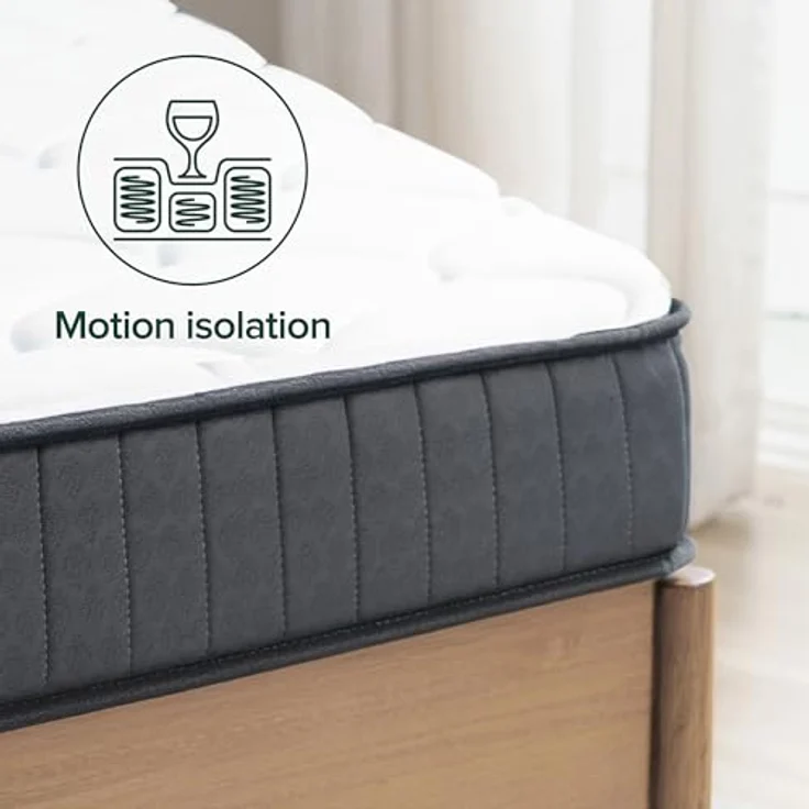Zinus Konventionelle Matratze aus Memory-Schaum, Weiß, Doppelbett – Bild 7