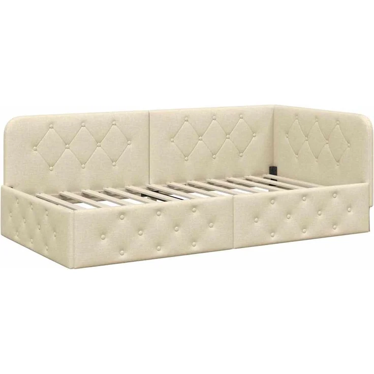 vidaXL Eckbettgestell Creme 90 x 190 cm Stoff 3394043 – Bild 5