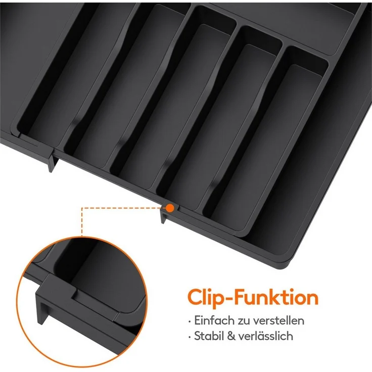 Lifewit Besteckeinsatz Besteckkasten für Schubladen, Verstellbarer Besteckhalter (1 St) – Bild 4