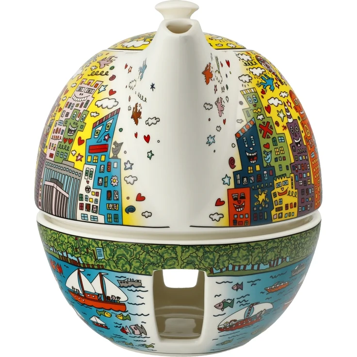 Goebel / James Rizzi - My New York City Sunset,Teekanne mit Stövchen,24,5cm x 16,0cm x 19,0cm / Fine Bone China / 24,5cm x 16,0cm x 19,0cm – Bild 5
