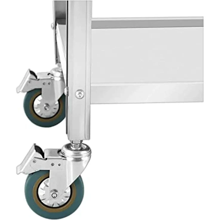 Royal Catering Servierwagen 2 Ebenen Küchenwagen Küchenrollwagen Lenkrollen Edelstahl 100kg Gastro – Bild 3