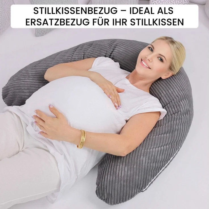 Amilian Stillkissenbezug 170 cm - Kissenbezug für Schwangerschaftskissen, Seitenschläferkissen, weicher und pflegeleichter Bezug - ideal als Ersatzbezug – Bild 4