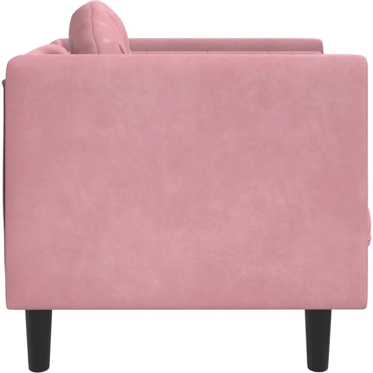 vidaXL Sessel mit Kissen Rosa Samt 372625 – Bild 4