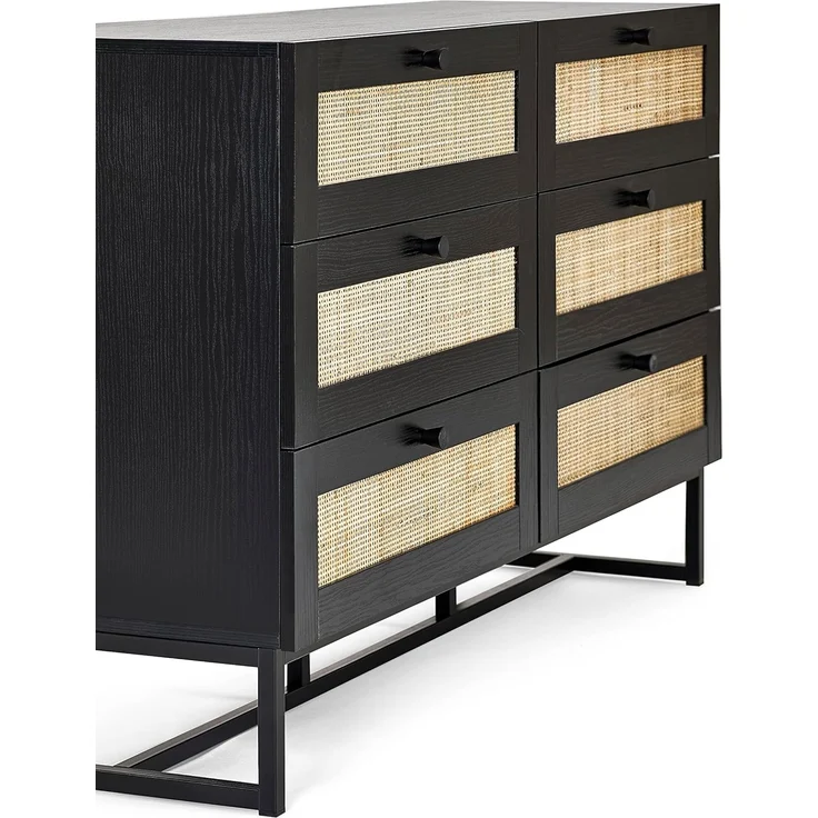 Julian Bowen Padstow Kommode mit 6 Schubladen, Schwarz – Bild 3