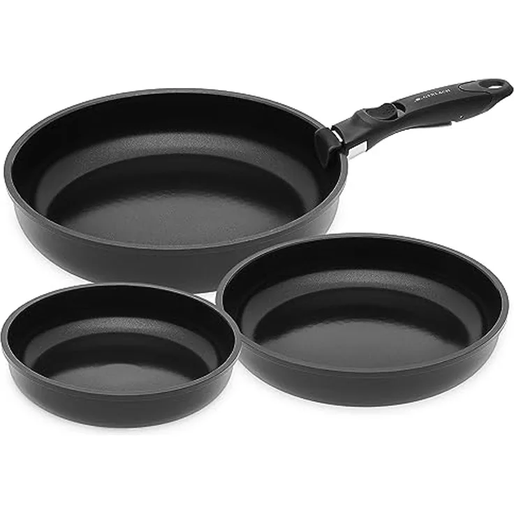 Gerlach Smart Pfanne Set Bratpfanne Keramik Beschichtet Keramikpfanne Bratpfannen Induktionsgeeignet Für Elektro Gas Keramik Induktion Herd Pfannenset Pfannen Töpfe Schwarz 3 Stück 20cm 24cm 28cm