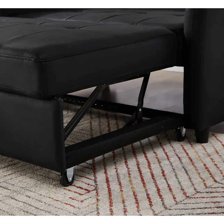 ZUBALIYA Sofa 156x100 cm, mit Ausziehbett, mit breiten Armlehnen, mit Schaumstoffpolsterung, ohne aufwendige Montage – Bild 14