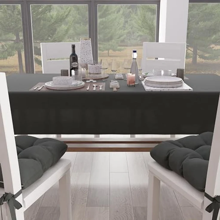 Petti Artigiani Italiani - Tischdecke, Küchentischdecke aus Baumwolle, einfarbig, rauchgrau X15 Plätze (140 x 300 cm) – Bild 3
