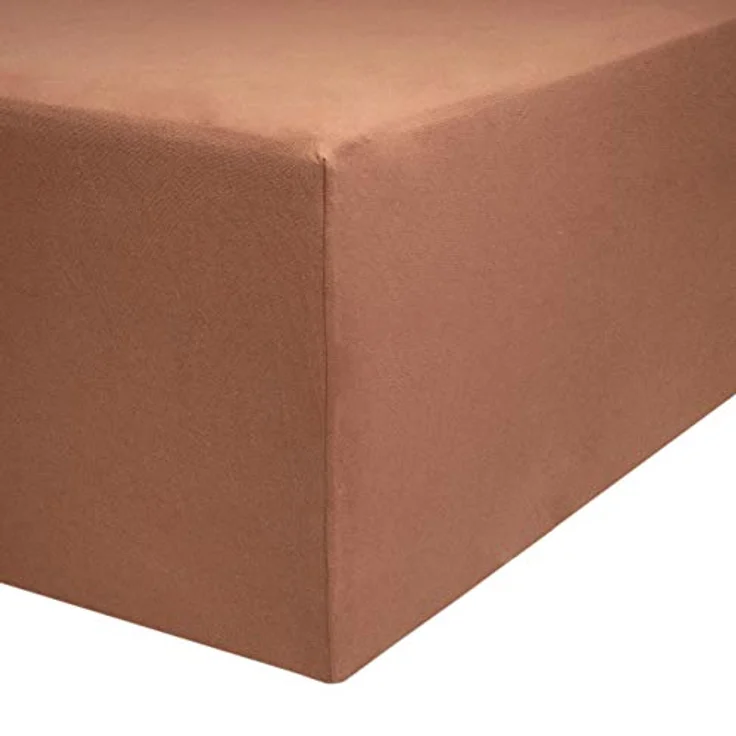 AVANTGARDE Premium Spannbetttuch - 140x200 cm -160x220 cm - 40cm Steg - auch für Boxspringbett & Wasserbett - Spannbettlaken sehr Gute ca. 170g/m² - Bettlaken 100% Jersey Baumwolle, ÖKO-TEX (11 Braun) – Bild 8
