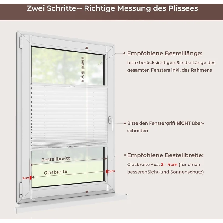 Allesin Plissee ohne Bohren Plissees Klemmfix Weiß 50x100 cm(BxH), Plisseerollo Faltrollo mit Klemmträger, Jalousie Rollos für Fenster und Tür, Sichtschutz und Sonnenschutz – Bild 6