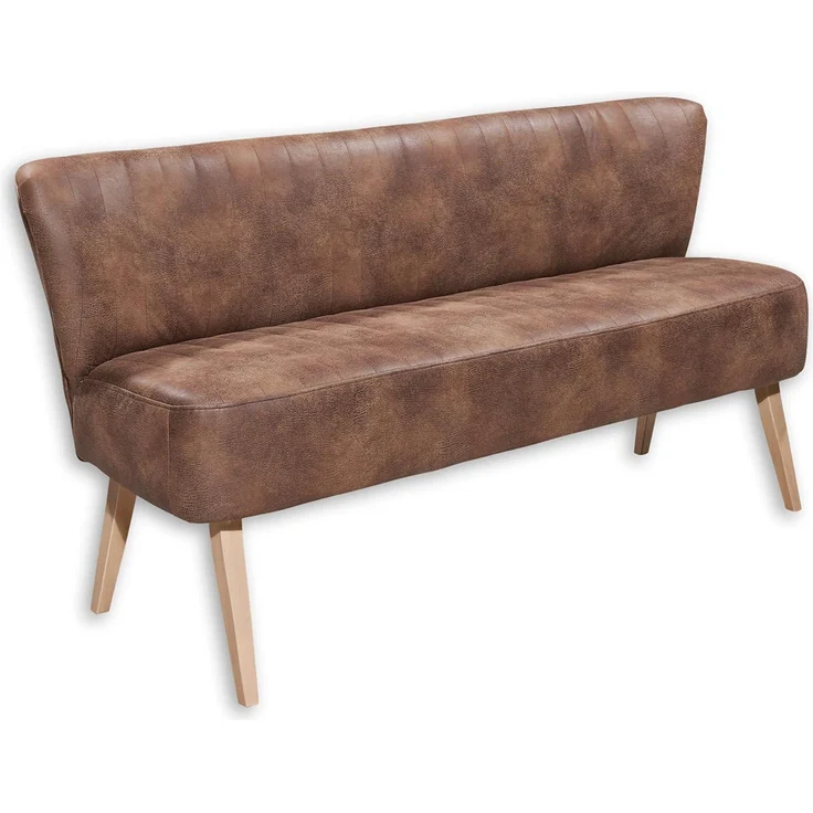 Diningsofa Markus / Marcel, Echtholz, Mikrofaser, Braun, 182 x 87 x 69 cm – Bild 1