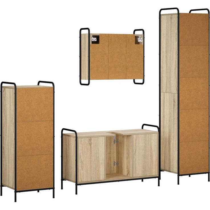 vidaXL Badezimmerschrank-Set 4 stk. Sonoma-Eiche 40 x 36 x 181 cm 3444634 – Bild 8
