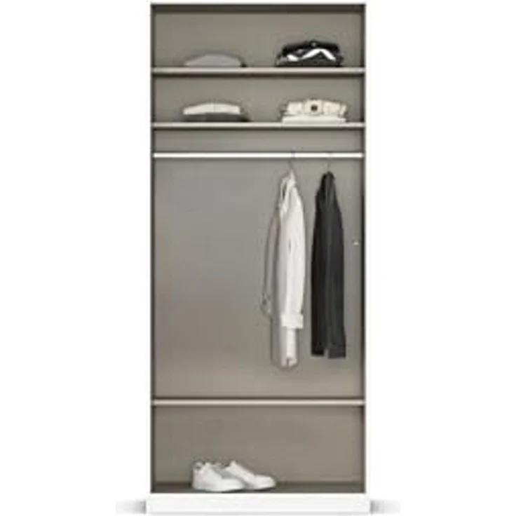 Rauch Möbel Alabama, Kleiderschrank für Schlafzimmer, Kinderzimmer, Wohnzimmer, Garderobe, Flur, 2-türig, Spiegel, mit Zubehör Classic, Farbe Eiche Artisan, Holz, Breite 91 cm – Bild 6