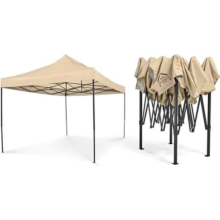 All Seasons Gazebos 3x4. 5m vollständig wasserdichtes Faltpavillon - Beige – Bild 9