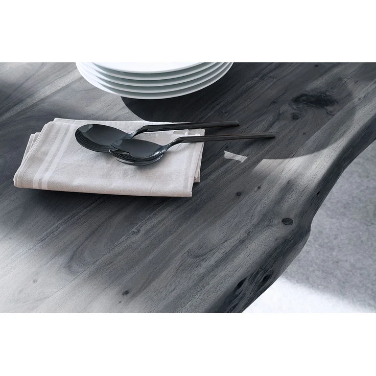 Baumkantentisch >Calabria< in Akazie grau lackiert - 200x77,5x100 (BxHxT) – Bild 5