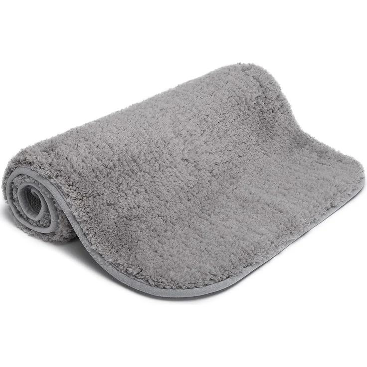 Good Nite Badematte, grau, Badezimmerteppich, Badezimmer-Fußmatten, 50x80 cm, Luxus-Badematte, Badezimmerteppich, maschinenwaschbar, saugfähig, extra weich – Bild 1