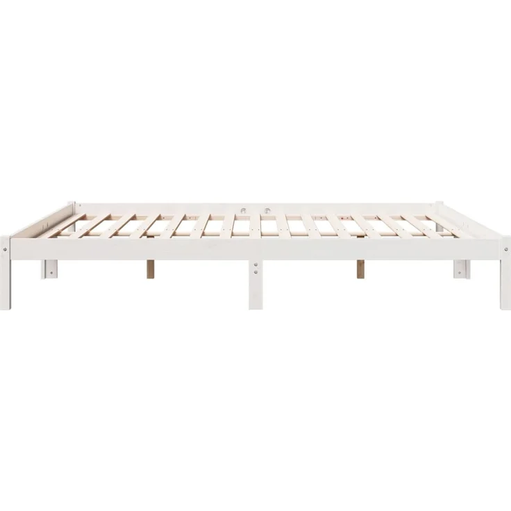 vidaXL Massivholzbett Extra Lang ohne Matratze Weiß 200x220 Kieferholz 852427 – Bild 4
