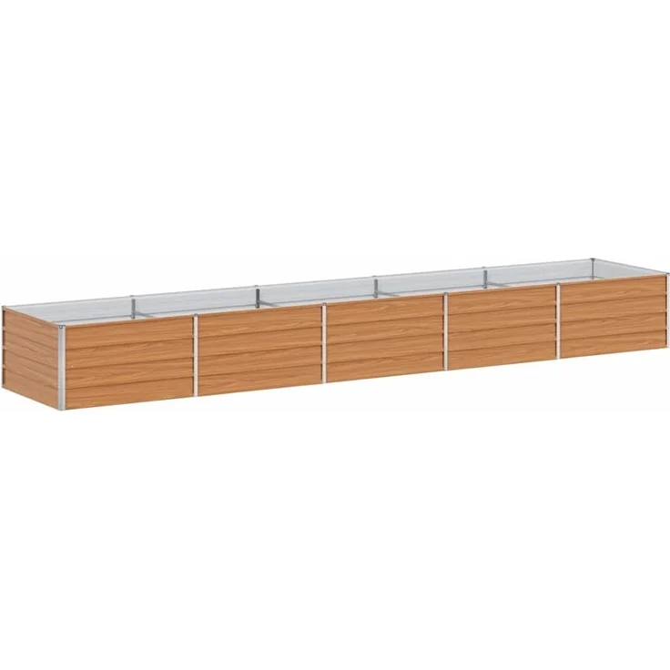 vidaXL Hochbeet Hellbraun 400 x 80 x 45 cm Verzinkter Stahl 42017339 – Bild 6