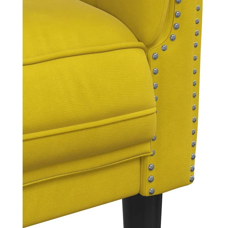 vidaXL Sessel Gelb Samt 372571 – Bild 6