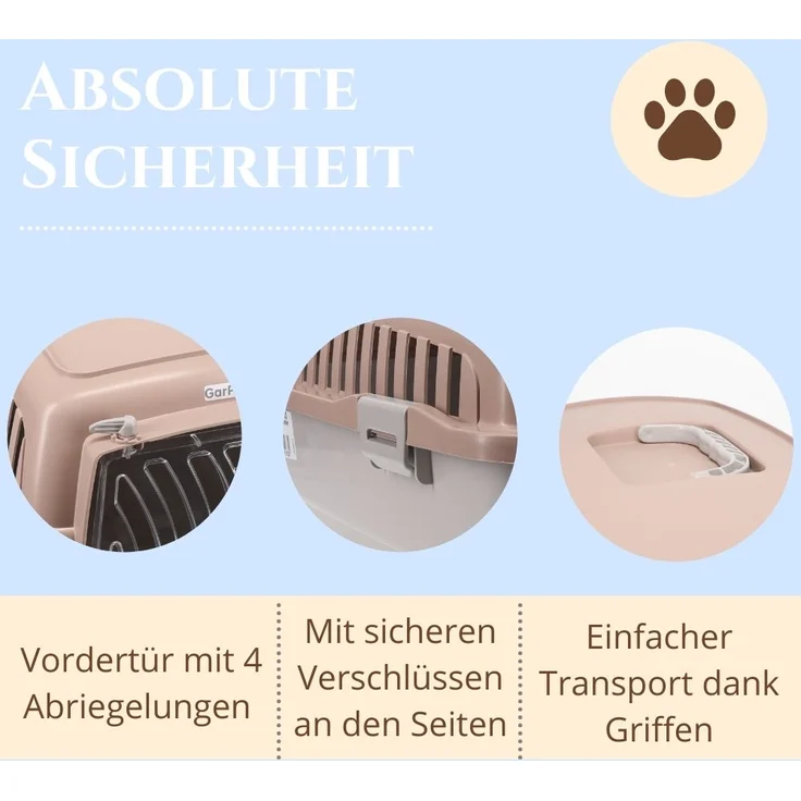 2er Set Transportbox Hundebox Katzentransportbox Kaninchen Transport Auto Box Korb Katzenbox extra viele Luftschlitze sicheres Schloss – Bild 3