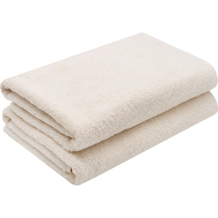 ZOLLNER Duschtücher 2er Set, 70x140 cm, natur, Baumwolle – Bild 1