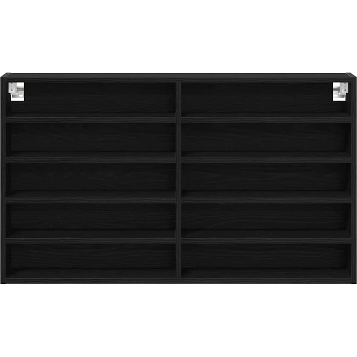 vidaXL Vitrine Schwarz Eichen-Optik 100 x 15 x 58 cm Holzwerkstoff 873906 – Bild 5