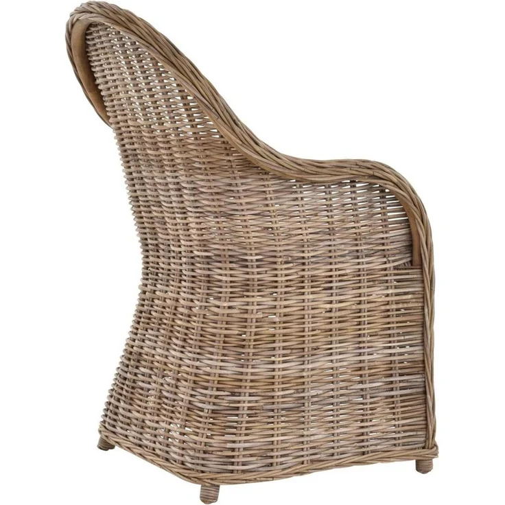 Krines Home Esszimmersessel Rattansessel Esszimmerstuhl mit Armlehne Korbsessel Esszimmersessel – Bild 3